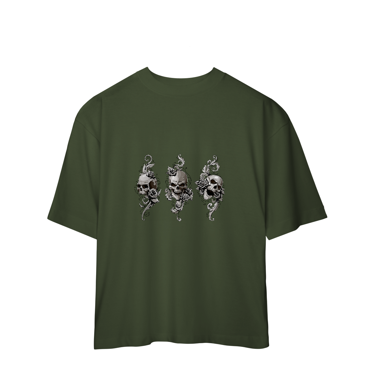 Camiseta Oversized Three Skulls
